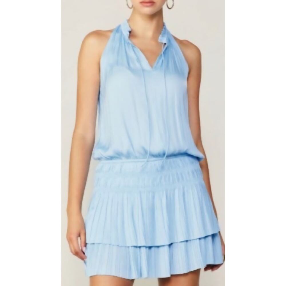 Anthropologie Current Air Cara Pleated Mini Dress Size L NWT